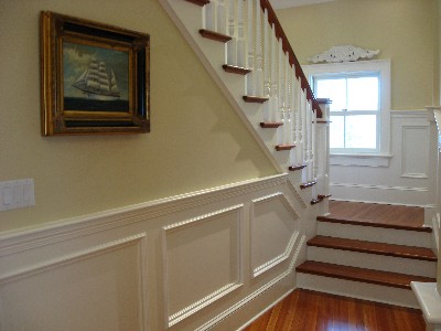 Interior Custom Carpentry: Staircase and Wainscoting